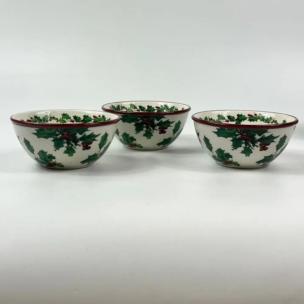 Williams Sonoma 2012 Vintage Postcard Condiment Serving Bowls Set of 3 With Box